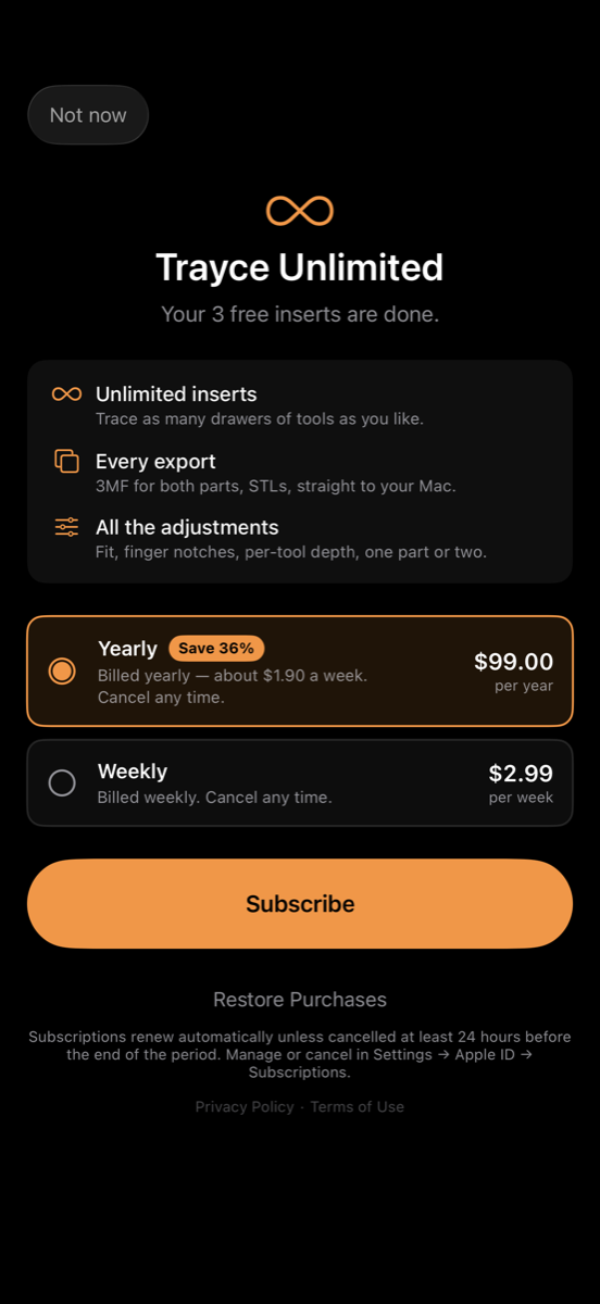 Trayce Unlimited pricing